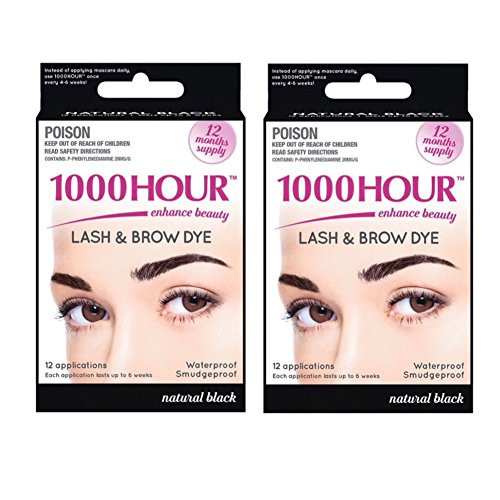 Combo Pack! 1000 Hour Eyelash & Brow Dye/Tint Kit Permanent Mascara (Black & Black) Combo Pack! 1000 Hour Eyelash & Brow Dye/Tint Kit Permanent Mascara (Black & Black)