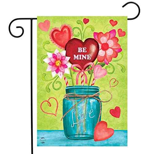 Briarwood Lane Valentine's Mason Jar Garden Flag Primitive Floral 12.5" x 18"
