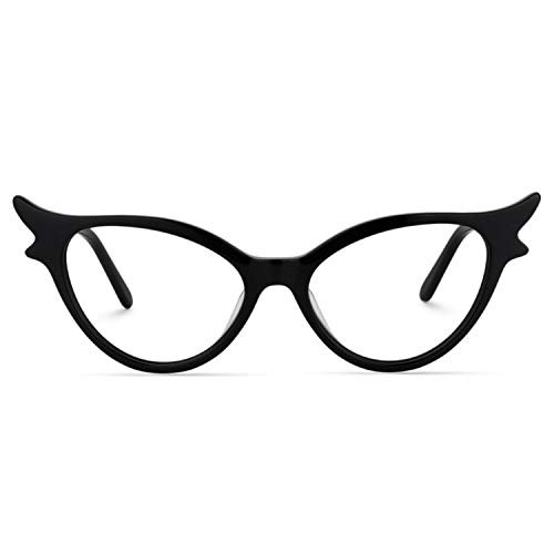 Zeelool Vintage Oversized Witchy Cat Eye Glasses Frame for Women with Clear Lens Judy VFP0158-01 Black