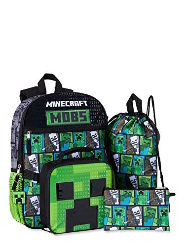 Minecraft 5-Piece Backpack Set, No Color, Size No Size