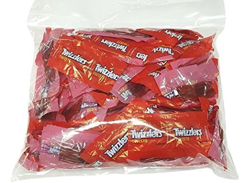 Twizzlers Twists Strawberry Flavored Wrapped Candy 2 Pound Bag - Individually Wrapped