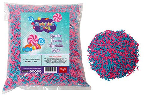 2 Pounds GENDER REVEAL Pink & Blue Sprinkles BULK Jimmies - Gender Reveal Or Baby Shower Candy-Edible Cake Cupcakes Dessert & Ice Cream Topping-PACKED IN A BUBBLE MAILER TO AVOID BREAKAGE