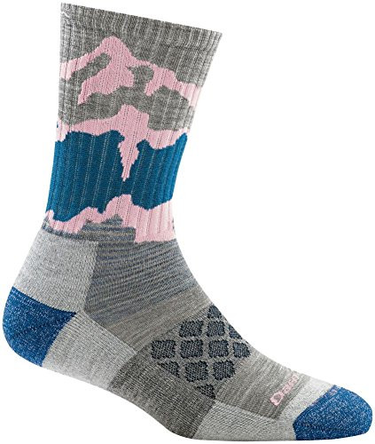 Darn Tough Three Peaks Micro Crew Light Cushion Sock - Women's Light Gray Medium