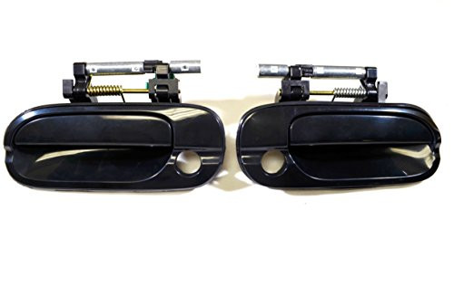 PT Auto Warehouse NI-3175S-FP - Outside Exterior Outer Door Handle, Smooth Black - Front Left/Right Pair