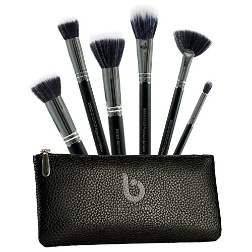 Duo Fiber Makeup Brush Set - Beauty Junkees 6pc Professional Make Up Brushes with Case, Foundation, Concealer, Blush, Bronzer Contour, Fan Highlighter, Eyeshadow, Powder Cosmetics, Vegan Cruelty Free Duo Fiber Makeup Brush Set - Beauty Junkees 6pc Professional Make Up Brushes with Case, Foundation, Concealer, Blush, Bronzer Contour, Fan Highlighter, Eyeshadow, Powder Cosmetics, Vegan Cruelty Free