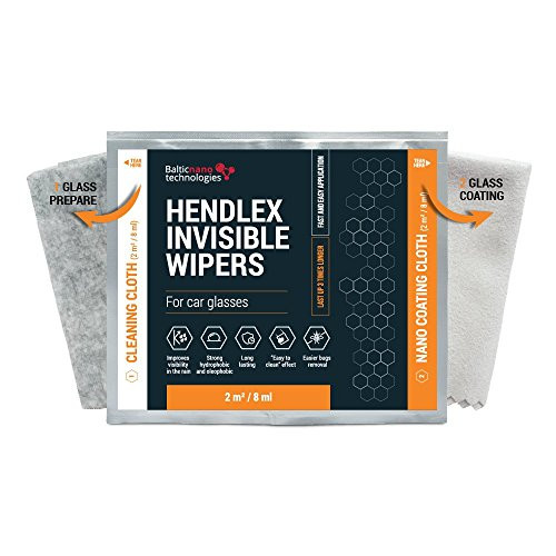 Hendlex Nano Ceramic Glass Coating Napkins Invisible Wiper | Nanotechnology Cloth for Hydrophobic Car Windshield Water Repellent Protection 2in1