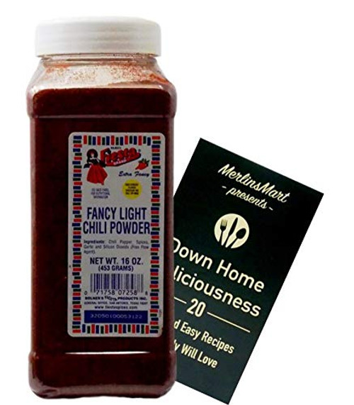 Bolner's Fiesta Fancy Light Chili Pepper Powder Plus Recipe Booklet Bundle (16 Ounces)