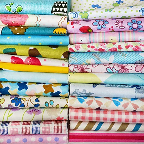 Quilting Fabric, Misscrafts 25pcs 12" x 12" (30cm x 30cm) Cotton Craft Fabric Bundle Squares Patchwork Pre-Cut Quilt Squares for DIY Sewing Scrapbooking Quilting Dot Pattern