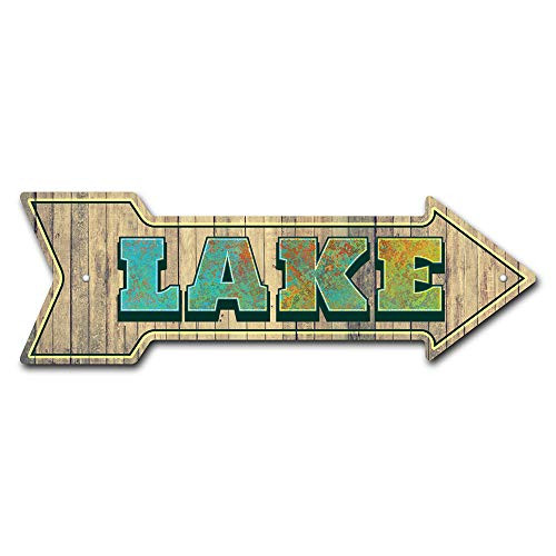 SignMission Lake Arrow Plastic Sign, 24" Wide