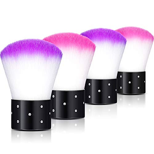 4 Pieces Nail Art Dust Brush Soft Nail Art Dust Remover Powder Cleaner Kabuki Brushes Makeup Powder Blush Brushes Nail Art Tools (Pink, Purple) 4 Pieces Nail Art Dust Brush Soft Nail Art Dust Remover Powder Cleaner Kabuki Brushes Makeup Powder Blush Brushes Nail Art Tools (Pink, Purple)