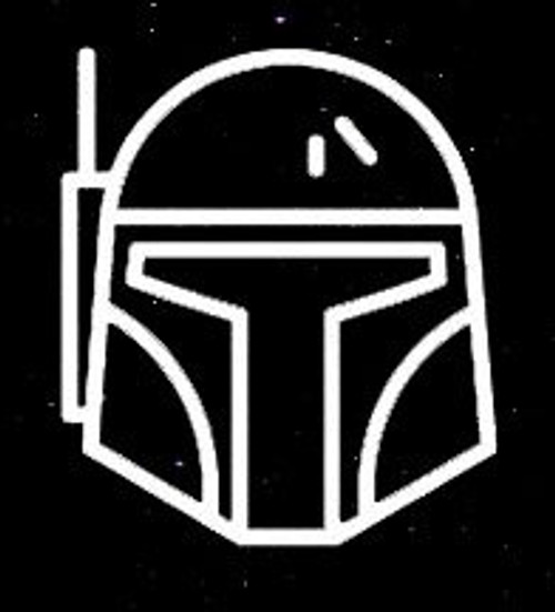 Boba Fett Decal Vinyl Sticker|Cars Trucks Vans Walls Laptop| White |5.5 x 4.75 in|LLI083