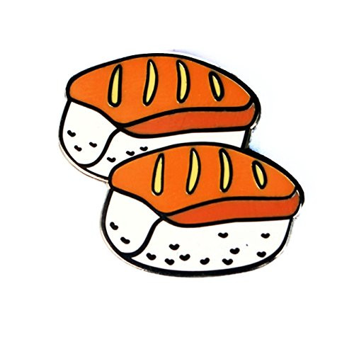 Sushi Enamel Pin by Real Sic  Kawaii Sashimi Emoji Lapel Pin - Super Cute Food Pin for Backpacks, Jackets, Bags, Hats & Tops