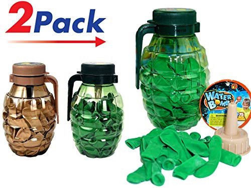 JA-RU Water Balloons Grenade (2 Pack) 75 Bombs Each and Hose Filler. | Item 182-2