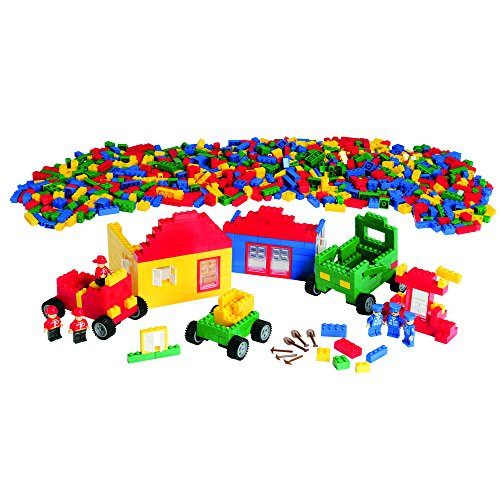 Constructive Playthings 1,505 pc. Create-A-Community Standard Sized Building Bricks with Storage Tub for Ages 3 Years and Up