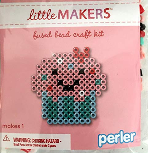 Perler Little Makers Fused Bead Craft Kit Valentine's Day Cupcake