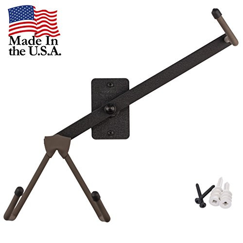 Ukulele Horizontal Wall Mount Stand for Violin Mandolin Ukele  Pinaple Concert Compatible  Safely Accessories without Case  String Swing Black CC15S-FW