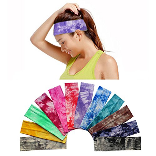 12 Pack Cotton Headbands by Teemico - Tie Dye Headbands Cotton Stretch Headbands Elastic Yoga Hairband for Teens Girls Women Exercise Running Sports Hair Wrap Accessories 12 Pack Cotton Headbands by Teemico - Tie Dye Headbands Cotton Stretch Headbands Elastic Yoga Hairband for Teens Girls Women Exercise Running Sports Hair Wrap Accessories