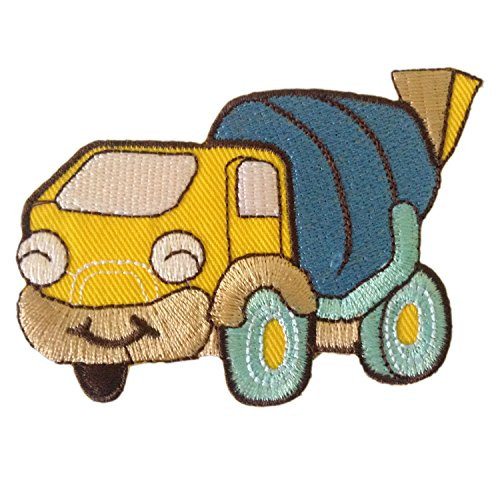 Small Concrete Mixer Dump Truck Sew on or Iron on Patches Embroidered Applique Craft Accessory for Decorate Your Clothes Jeans Tshirt Jacket Pant Bag Backpack Hat