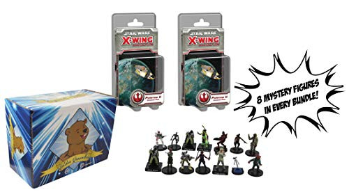 Star Wars X-Wing Miniatures Game x2 Phantom II Expansion Packs  8 Mystery Star Wars Figures and Golden Groundhog Storage Box Included Sold from SCATS