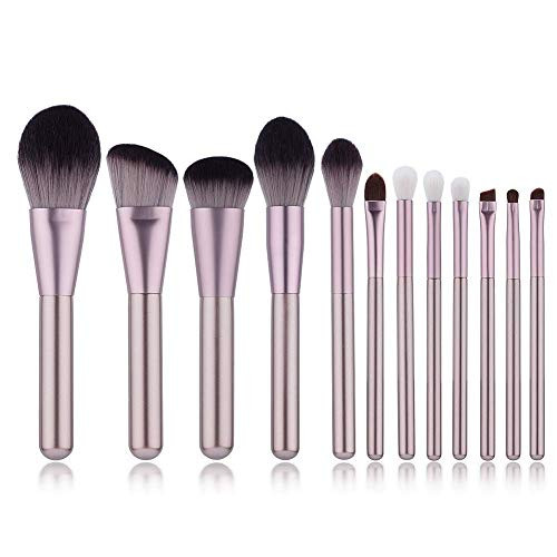 Yoseng Professional 12 Pieces Makeup Brush Set Premium Synthetic Kabuki Foundation Blending Blush Concealer Eye Face Liquid Powder Cream Cosmetics Brushes Kit