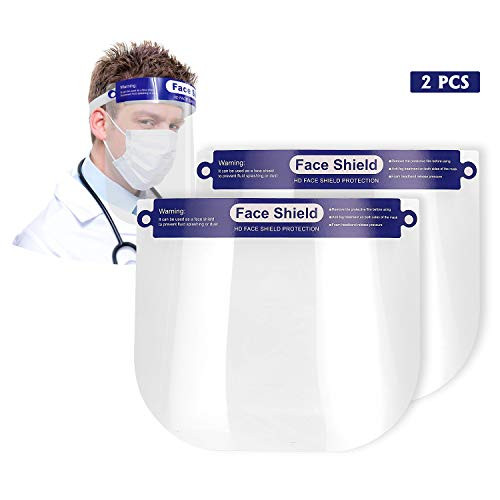 Safety Face Shield 2 PCS, All-Round Protection Cap Plastic Face Shield Safety Face Shield Full Face Shield for Men and Women Anti-Fog, Anti-saliva, Anti-Spitting Hat Cover Outdoor