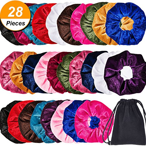 Bememo 28 Pieces Hair Scrunchies Elastics Velvet Scrunchies Set Hair Bands Scrunchies Scrunchy Hair Ties Ropes for Women or Girls Hair Accessories Bememo 28 Pieces Hair Scrunchies Elastics Velvet Scrunchies Set Hair Bands Scrunchies Scrunchy Hair Ties Ropes for Women or Girls Hair Accessories