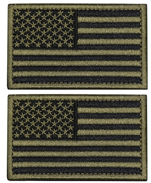 U-LIAN 2 PCS USA Flag Patch Tactical Morale Patch Velcro Patch Embroidered American Flag Patch Hook Loop Fastener Backing Emblem,Army Green U-LIAN 2 PCS USA Flag Patch Tactical Morale Patch Velcro Patch Embroidered American Flag Patch Hook Loop Fastener Backing Emblem,Army Green