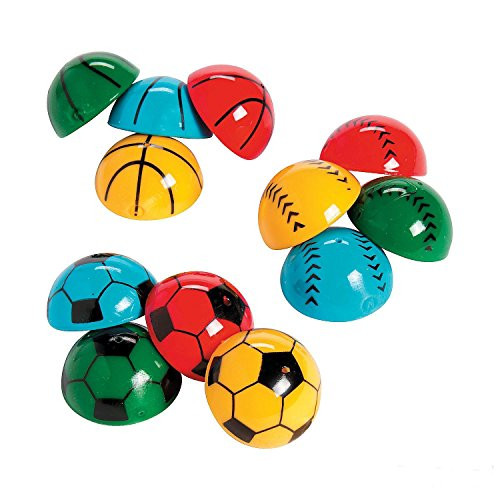 Sports Pop Up Poppers 1.25 Inches - Pack Of 12 - Assorted Vibrant Colors Sports Balls Designed Poppers - For Kids Great Party Favors, Bag Stuffers, Fun, Toy, Gift, Prize, Piñata Fillers.