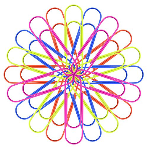 RuiLing Multicolor 4" Inch (100mm) Mega Large Jumbo Giant Big Paper Clips,Vinyl Coated,Massive Mega - 20 Pack