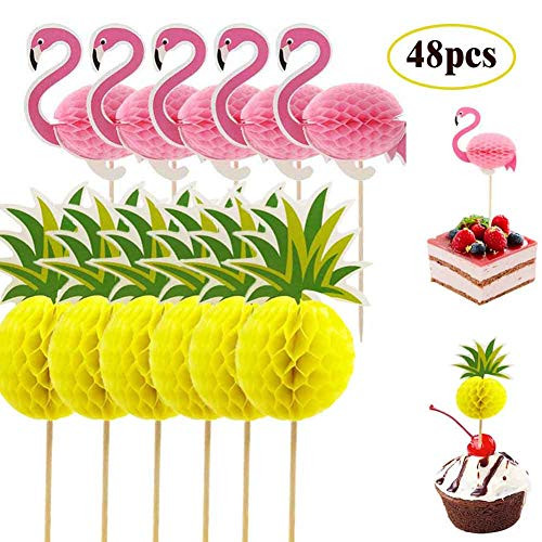 48x Snailmon Flamingo Cupcake Toppers pcks Pineapple Cupcake Toppers, 3D Cocktail Picks Cake Decoration for Luau Hawaii Tropical Birthday Wedding Beach Party 48x Snailmon Flamingo Cupcake Toppers pcks Pineapple Cupcake Toppers, 3D Cocktail Picks Cake Decoration for Luau Hawaii Tropical Birthday Wedding Beach Party