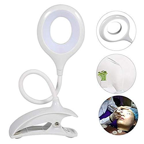 Desk Lamp, USB Tattoo Beauty Lamp with Cold Light and Clip Design for Eyebrow Tattoo Manicure Eyelash Extension and Reading
