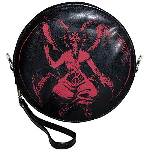 Kreepsville 666 Baphomet Wristlet Round Purse Vegan Leather Kreepsville 666 Baphomet Wristlet Round Purse Vegan Leather