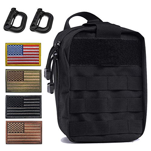 Tactical Medical Kit Molle Pull Away Pouch, Tactical MOLLE Medical First Aid Kit Utility Pouch (Black)
