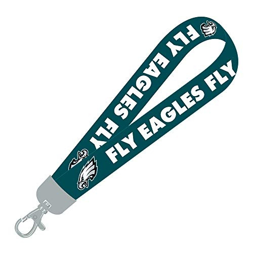 Pro Specialties Group Philadelphia Eagles Fly Eagles Fly Green Tagline Wristlet Lanyard Key Holder, One Size