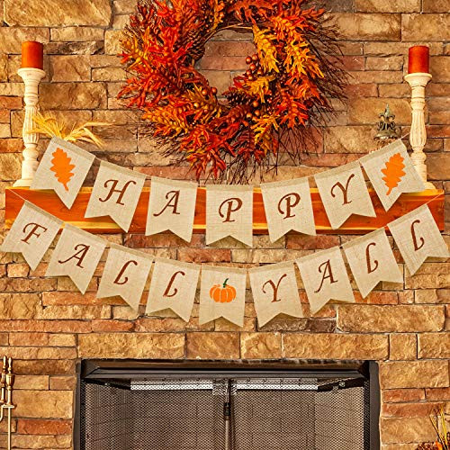 Whaline Thanksgiving Day Autumn Happy Fall Yall Pumpkin Burlap Banner Harvest Home Decor Thanksgiving Day Bunting Flag Garland Fireplace Party Decoration Whaline Thanksgiving Day Autumn Happy Fall Yall Pumpkin Burlap Banner Harvest Home Decor Thanksgiving Day Bunting Flag Garland Fireplace Party Decoration