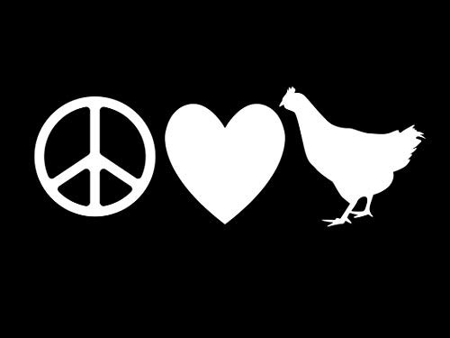 Peace Love Chickens Funny NOK Decal Vinyl Sticker |Cars Trucks Vans Walls Laptop|White|7.5 x 3.0 in|NOK137