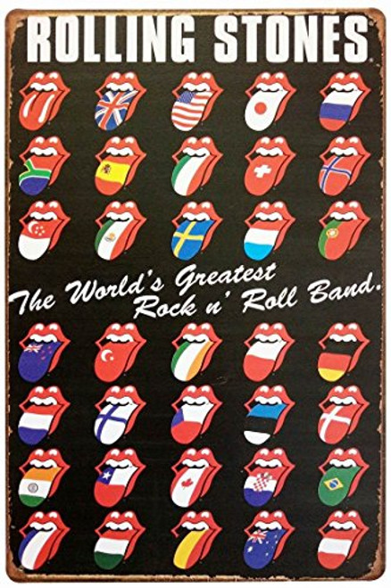 ERLOOD Rolling Stones Tin Sign Wall Retro Metal Bar Pub Poster Metal 12 X 8 ERLOOD Rolling Stones Tin Sign Wall Retro Metal Bar Pub Poster Metal 12 X 8