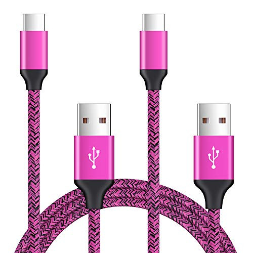 Type C Cable, 2 Pack 6FT AndHot Fast Charging USB Type C Phone Charger Cord Compatible with LG Stylo 4 G7 ThinQ, Samsung S9 Plus Note 9, Moto X4/Z/Z2/Z3/G6/G6 Plus, OnePlus 6T, ZTE AXON 9 Pro, Switch