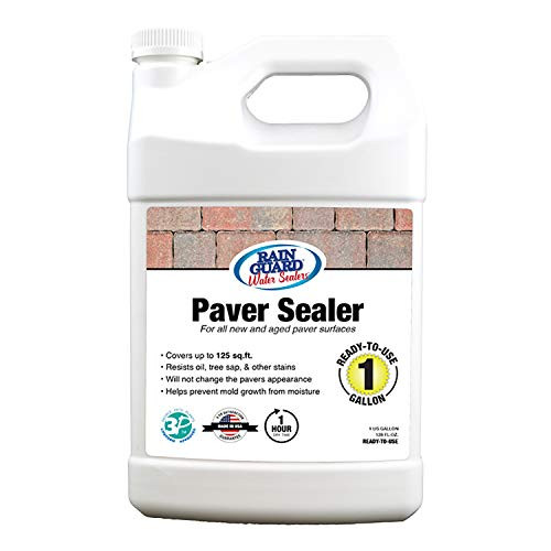 Rain Guard Water Sealers SP-5004 Paver Sealer Ready to Use - Water Repellent for Vertical or Horizontal Pavers - Covers up to 125 Sq. Ft, 1 Gallon, Invisible Clear