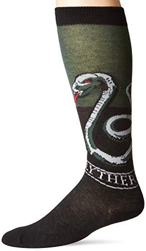 Harry Potter Slytherin House Knee High Socks, Green/Black, Shoe Size 4-10