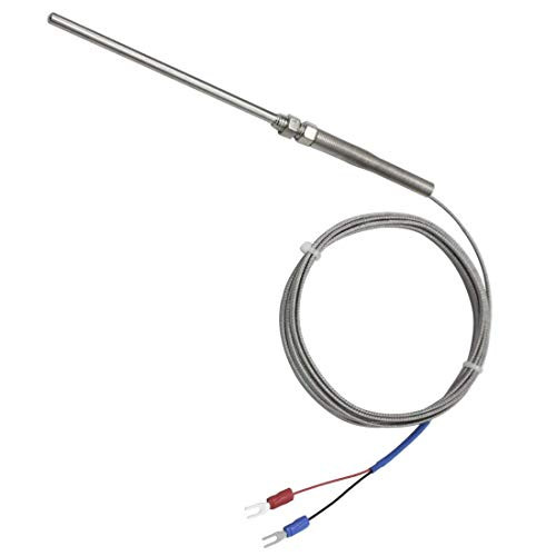 Aodesy Temperature Sensor Probe Wires 3M Cable Thermocouple 0-500°C 100mm Probe Length
