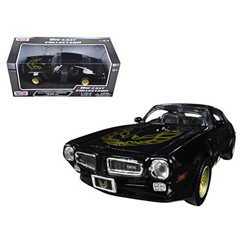 Motormax 1973 Pontiac Firebird Trans Am Black with Gold Wheels 1/24 Diecast Model Car Motormax 1973 Pontiac Firebird Trans Am Black with Gold Wheels 1/24 Diecast Model Car