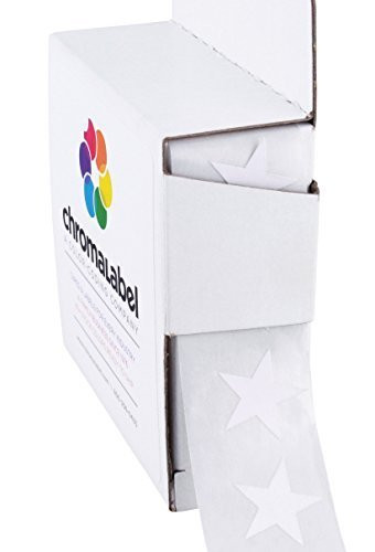 ChromaLabel 3/4 inch Color-Code Star Labels | 1,000/Dispenser Box (White)