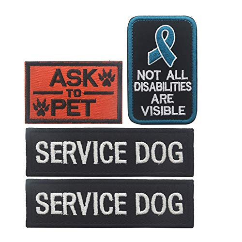 GrayCell Dog Pack Hound Travel Hiking Backpack Saddlebags/Morale Service Dog Patches for Pet Tactical K9 Harness Vest (5)