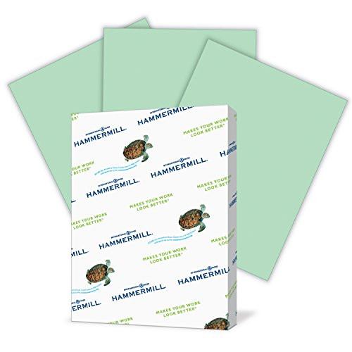 Hammermill Colored Paper, Green Printer Paper, 20lb, 8.5x11 paper, Letter Size, 500 Sheets / 1 Ream, Pastel Paper, Colorful Paper (103366R)