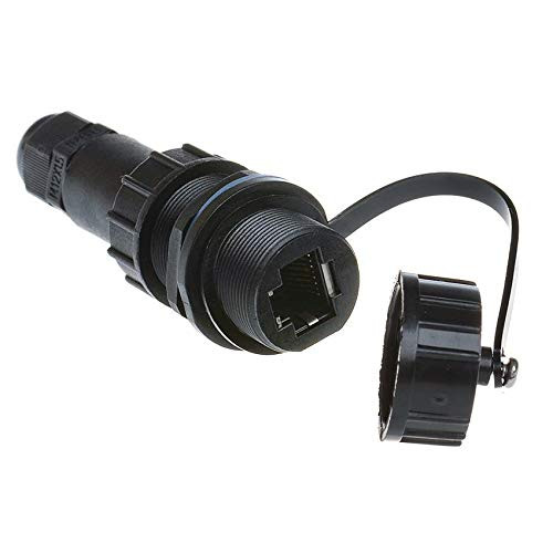 Anmbest One End Waterproof Panel Mounting Shielded RJ45 Waterproof Cat5/5e/6 8P8C Connector Ethernet LAN Cable Connector Double Head Coupler Adapter Female to Female with Waterproof/Dust Cap