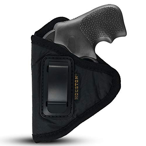 IWB Revolver Holster by Houston - ECO Leather Concealed Carry Soft Material | Suede Interior for Protection | Fits: Any 38 J Frames | S&W Revolvers | Charter Arms | Rossi 38 | Taurus BG LCR (Left) IWB Revolver Holster by Houston - ECO Leather Concealed Carry Soft Material | Suede Interior for Protection | Fits: Any 38 J Frames | S&W Revolvers | Charter Arms | Rossi 38 | Taurus BG LCR (Left)