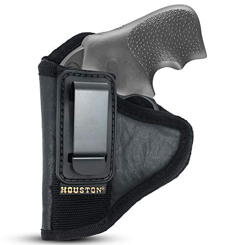 IWB Revolver Holster by Houston - Tuckable ECO Leather Concealed Carry Soft Material | Suede Interior | Fits: Any 38 J Frames | S&W Revolvers | Charter Arms | Rossi 38 | Taurus BG LCR (Left) IWB Revolver Holster by Houston - Tuckable ECO Leather Concealed Carry Soft Material | Suede Interior | Fits: Any 38 J Frames | S&W Revolvers | Charter Arms | Rossi 38 | Taurus BG LCR (Left)
