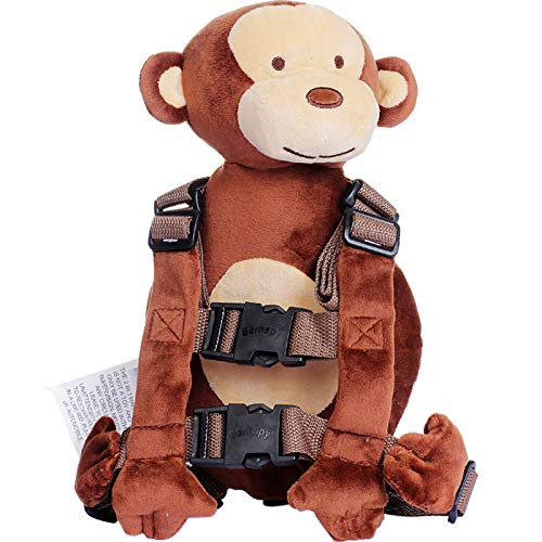 Berhapy 2 in 1 New Monkey Toddler Safety Harness Backpack Children's Walking Leash Strap?Brown?