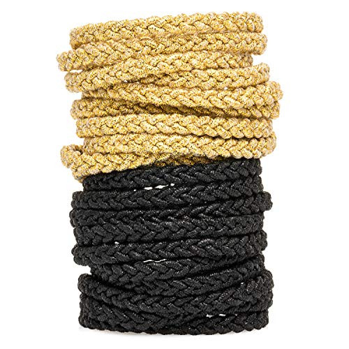 Glitter Hair Ties Braided Hair Tie Braided Hair Ties Braided Ponytail Holders Braided Hair Elastics Glitter Ponytail Holder Thick Hair Elastics - Golden Black 20 Pcs Glitter Hair Ties Braided Hair Tie Braided Hair Ties Braided Ponytail Holders Braided Hair Elastics Glitter Ponytail Holder Thick Hair Elastics - Golden Black 20 Pcs